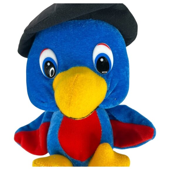 Classic Toy Company Blue Plush Parrot Toy With Black Hat 7” Stuffed Animal - Picture 2 of 6